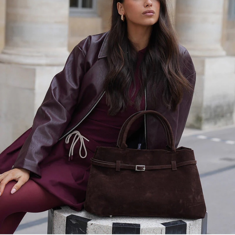 Brown Suede Handbag - Picture 2 of 2